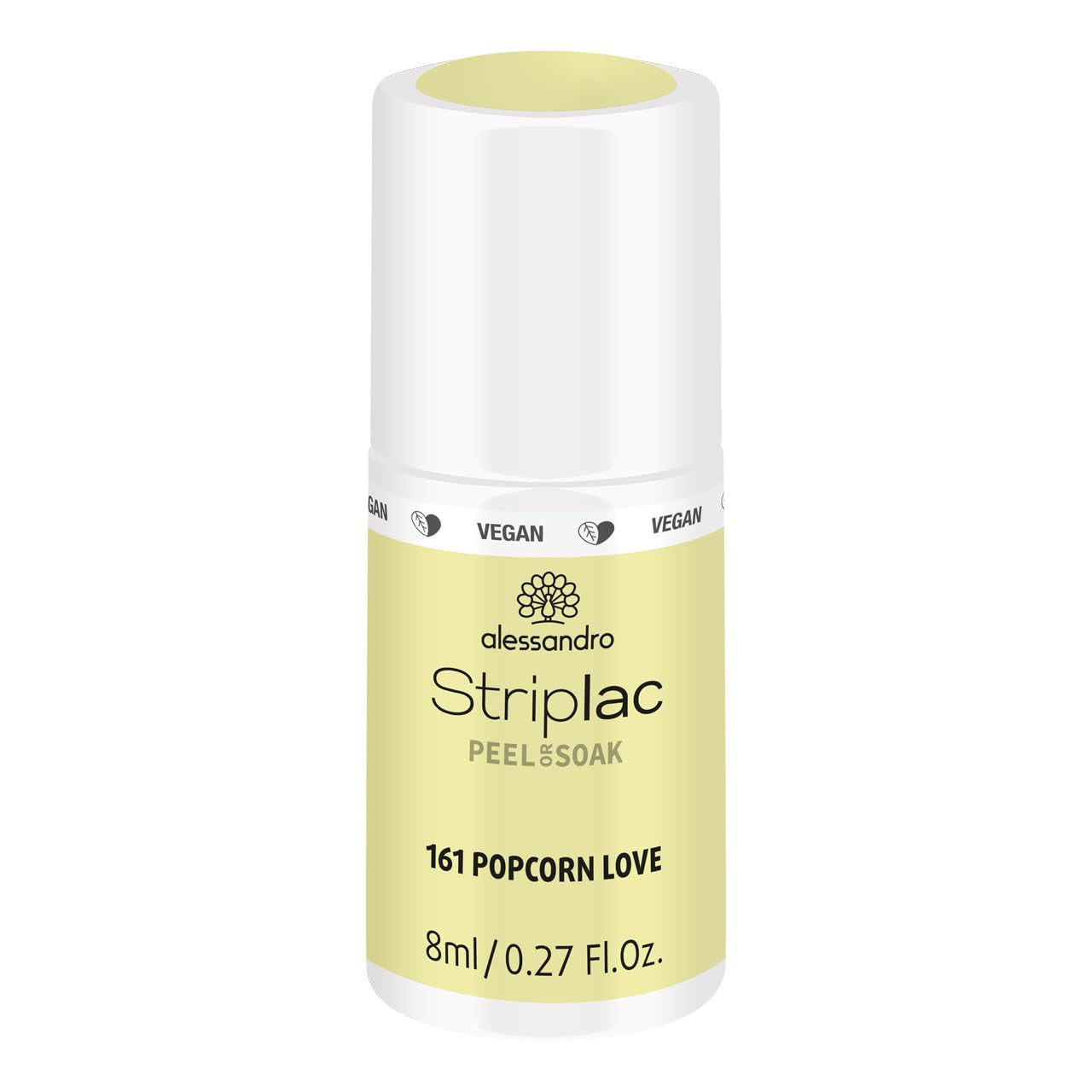 alessandro Striplac UV-Nagellack Flat White – Facile et facile à utiliser – Application facile grâce à la technologie Peel-Off – Vegan et sans alcool – 8 ml