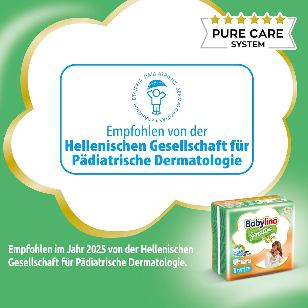 Couches bébé sensibles, taille 1, nouveau-né (2-5 kg), 26 pièces