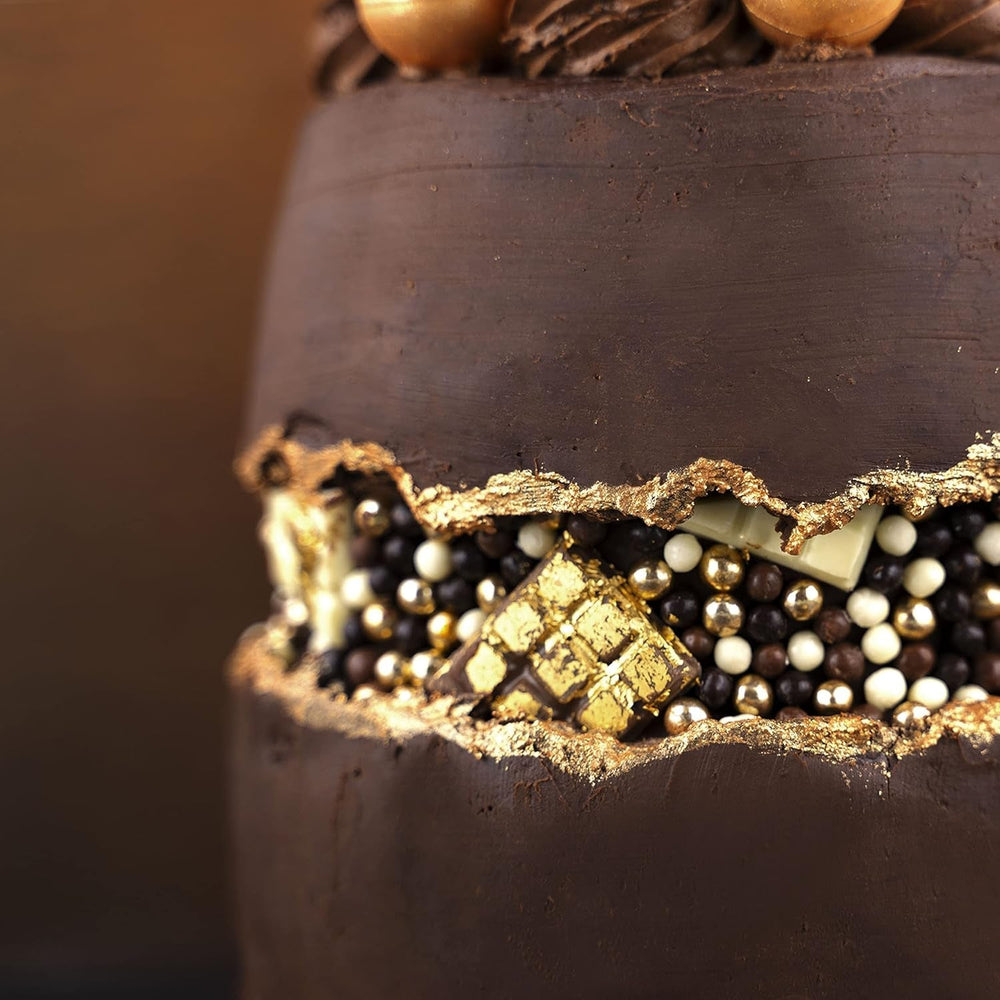 Günthart Backdecor Poudre d'or – Paillettes comestibles, poudre colorante alimentaire, paillettes pour boissons – Petites paillettes avec poussière d'or pour les amateurs de pâtisserie, 1 paquet (1 x 7 g)