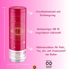 Grains d'espresso biologiques 500 g dans une boîte à café scellée - qualité supérieure et réutilisables - grains de café haut de gamme torréfiés en Sicile