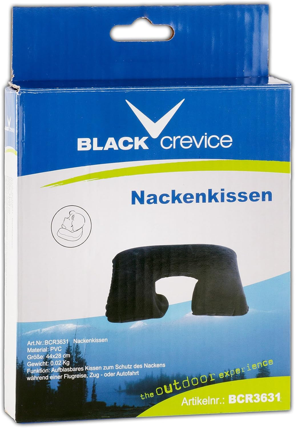 Oreiller cervical gonflable noir Crevice Oreiller cervical BCR3631 Oreillers de voyage bleus Naty Shop