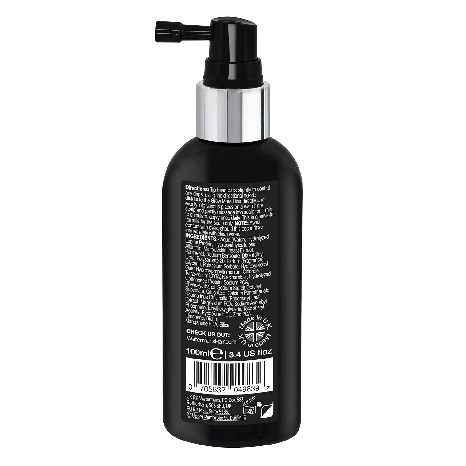 Sérum de croissance capillaire Watermans Grow More Elixir - Renforce les racines des cheveux - Favorise la croissance des cheveux - Pour les femmes et les hommes Soins capillaires Naty Shop