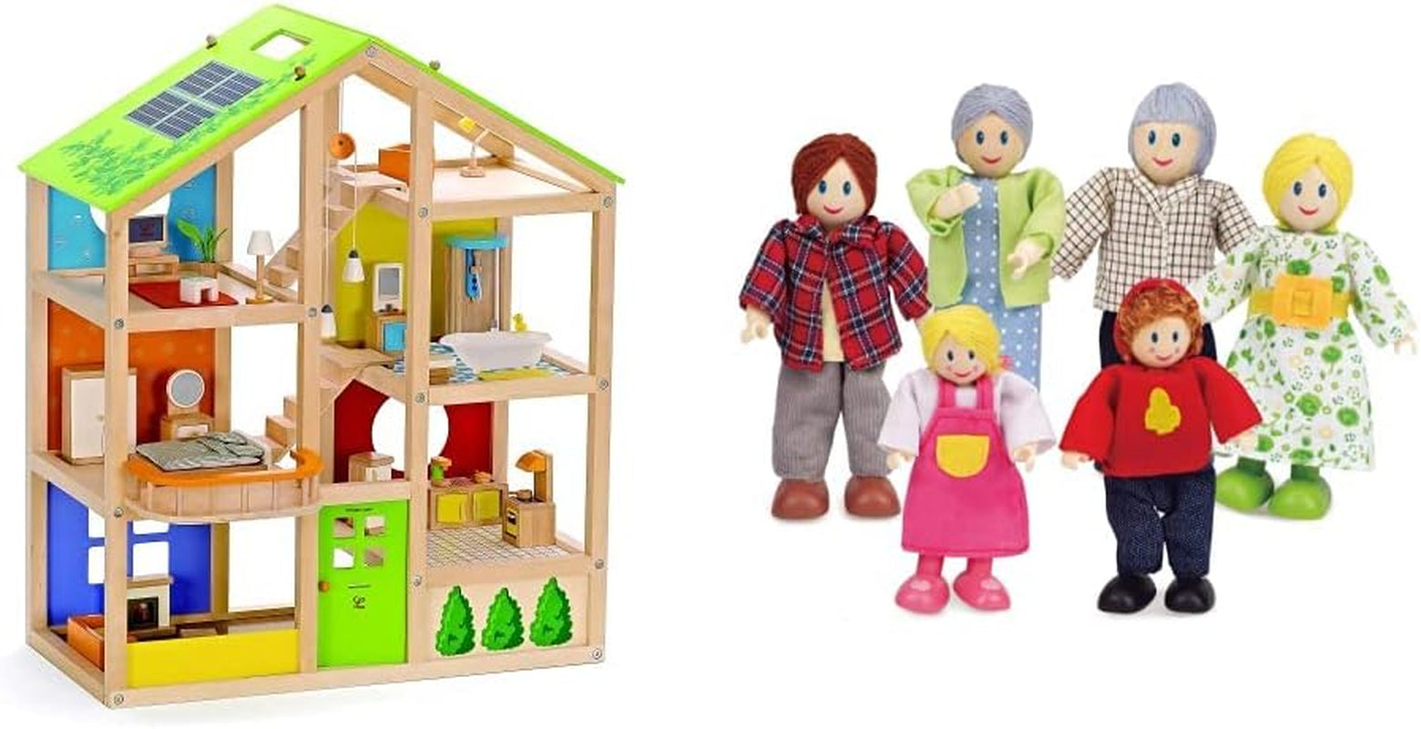 Hape E3401 Four Seasons House, Meublé et E3500 - Famille de poupées, peau claire