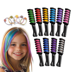 Magicat Craie à cheveux pour filles I 10 couleurs lavables et 5 élastiques à cheveux I Cadeau pour les filles de 4 ans à 10 ans I Cadeau créatif pour la fête d'anniversaire des enfants 2025 I Coloration pour cheveux Naty Shop sûre et colorée 200 g (1 paquet)