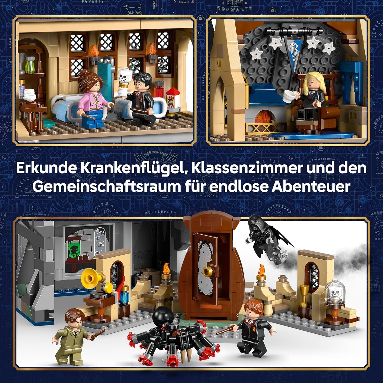 LEGO Harry Potter Château de Poudlard : Flèches de château - Ensemble de bricolage avec 7 figurines - Modèle avec Hermine et Ron Figures - Créations créatives pour les filles, les jeunes et les fans à partir de 9 ans - 76463