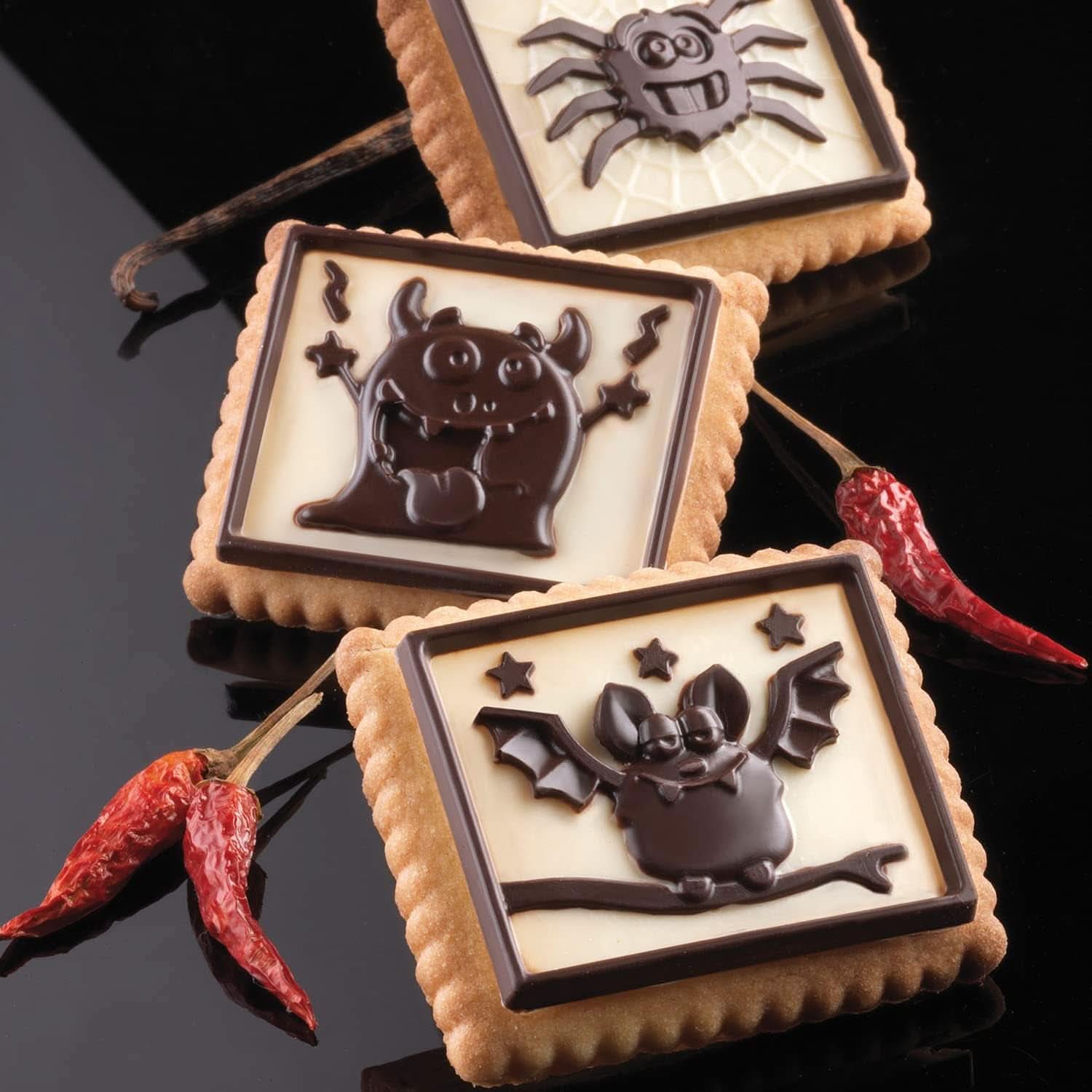 Silikomart 22.172.77.0165 CKC, 12 Monstres en Chocolat sur Biscuits Kitchen Naty Shop