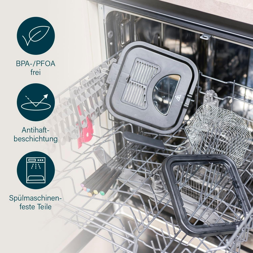 Mini Friteuse à Fondue Princess 182611 - Chauffage Rapide - Filtre à Odeurs - Capacité 1,2 Litre, Argent Électroménager Naty Shop