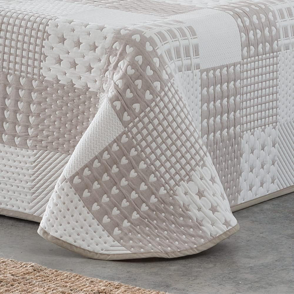 VIALMAN Colcha Bouti Ligera Couvre-lit Sofia 21, coton polyester, beige, Cama 150 : 250 X 270 Cm Lits et Couvertures Besuche den VIALMAN-Store