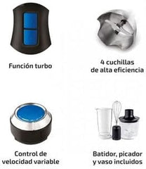 Batteur sur socle Ufesa BP4762 Vario 1450 Max, puissance 1400 W, 20 vitesses de rotation + turbo, lave-linge et 4 lave-vaisselle, design ergonomique et spritzwassergeschütztes, Inkl. Zubehör, Cuisine sans BPA Naty Shop