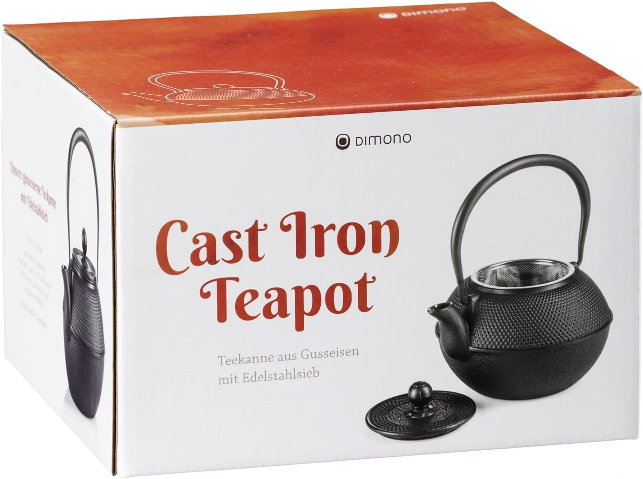 Service à thé traditionnel en fonte Dimono : théière, réchaud et 2 tasses à thé