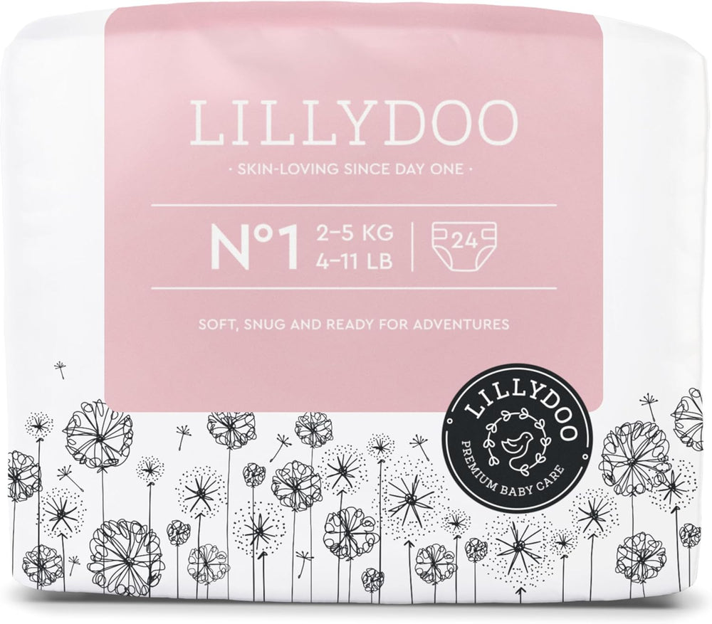 LILLYDOO Couches pour bébé respectueuses de la peau - Taille 3 (6-10 kg), 29 pièces, protection fiable contre les fuites, douces, sans parfum et sans lotion pour peaux sensibles, testées dermatologiquement