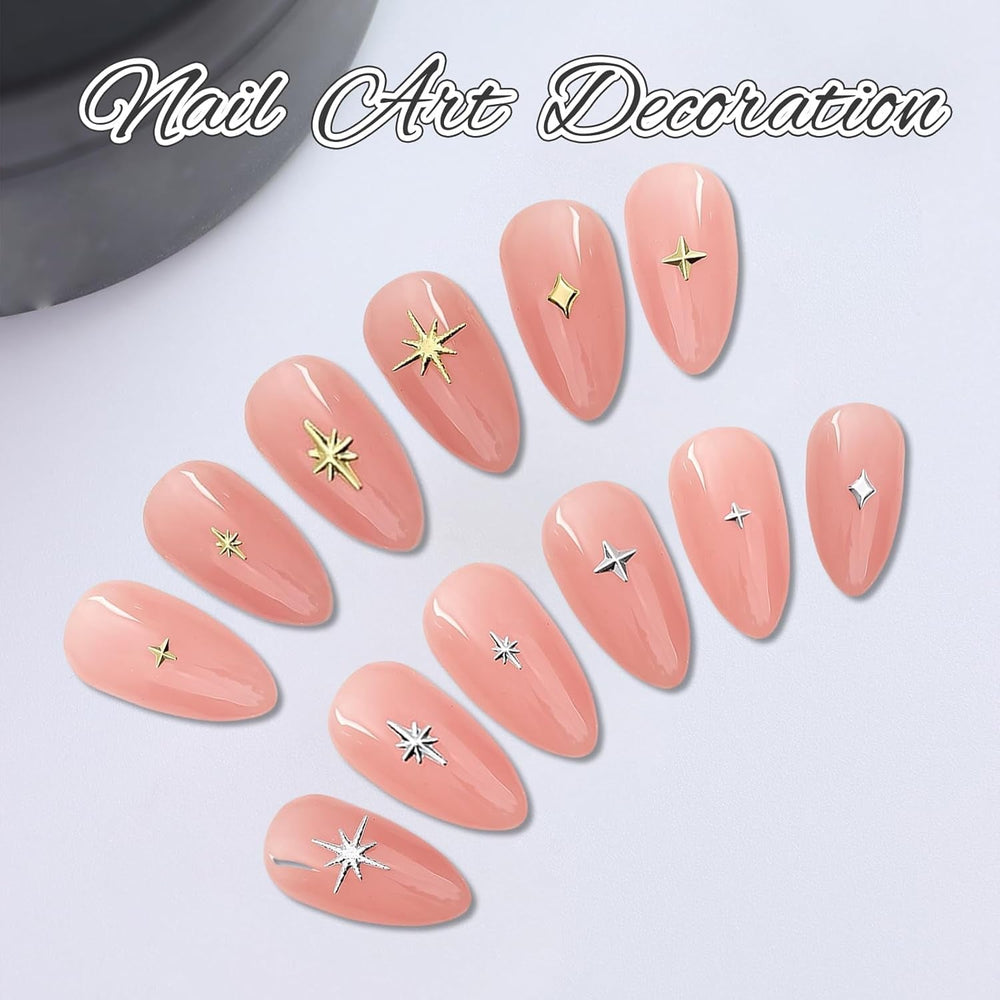 400 pcs Stern Nail Charms Gold Silver, Charms Nägel Zubehör, Nagel Deko, Nail Art Zubehör, Nagel Charms, Nagel Steine, Nail Design, Charms Für Nägel