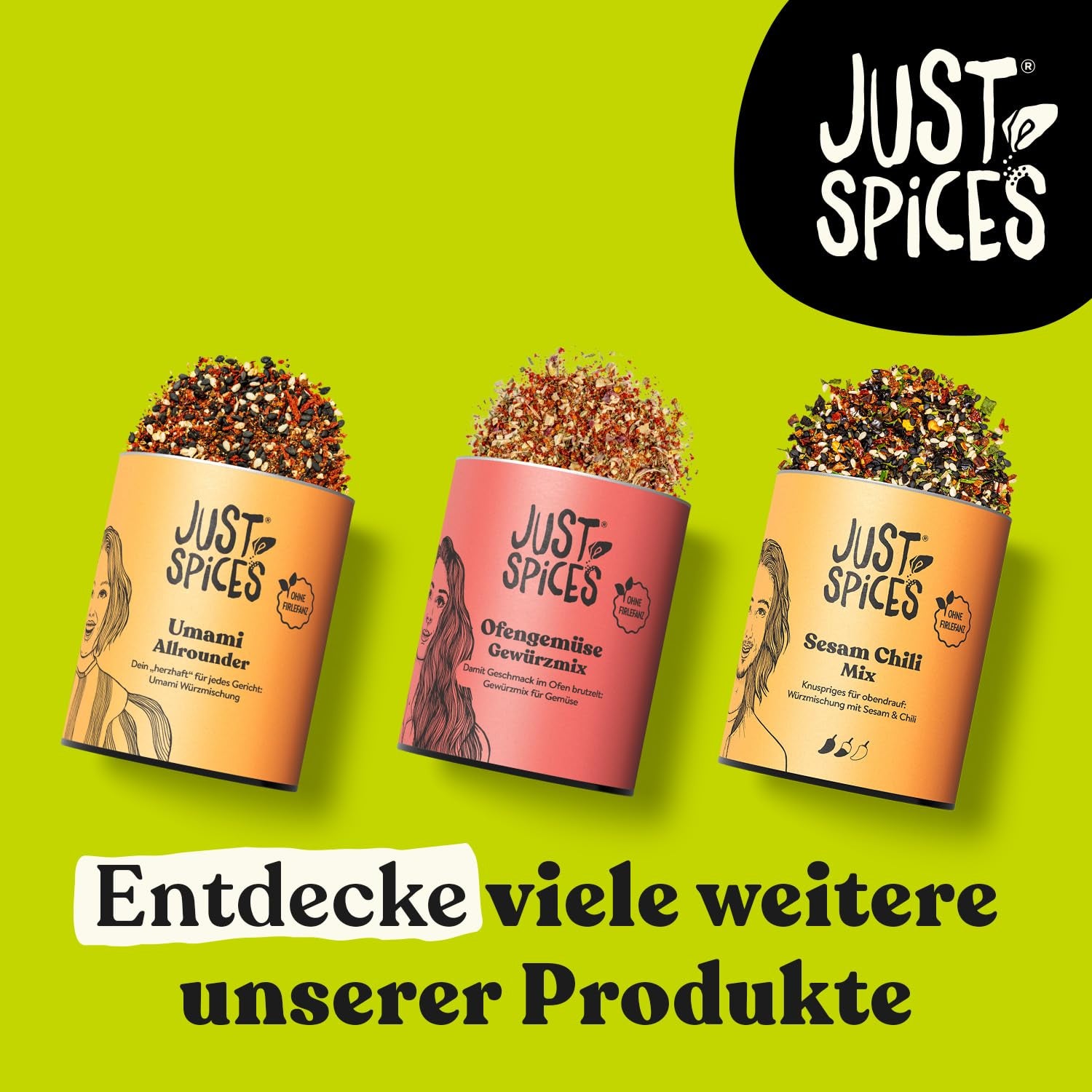 Just Spices Umami Allrounder I Soßen, Fleisch, Gemüse & more herzhaft würzen I Gewürzdose, 55 g