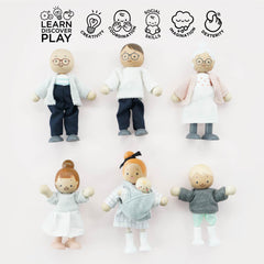 – Ensemble de jeu de maison de poupée en bois My Doll Family | Daisylane Ensembles d'accessoires pour maison de poupée pour filles – À partir de 3 ans P053