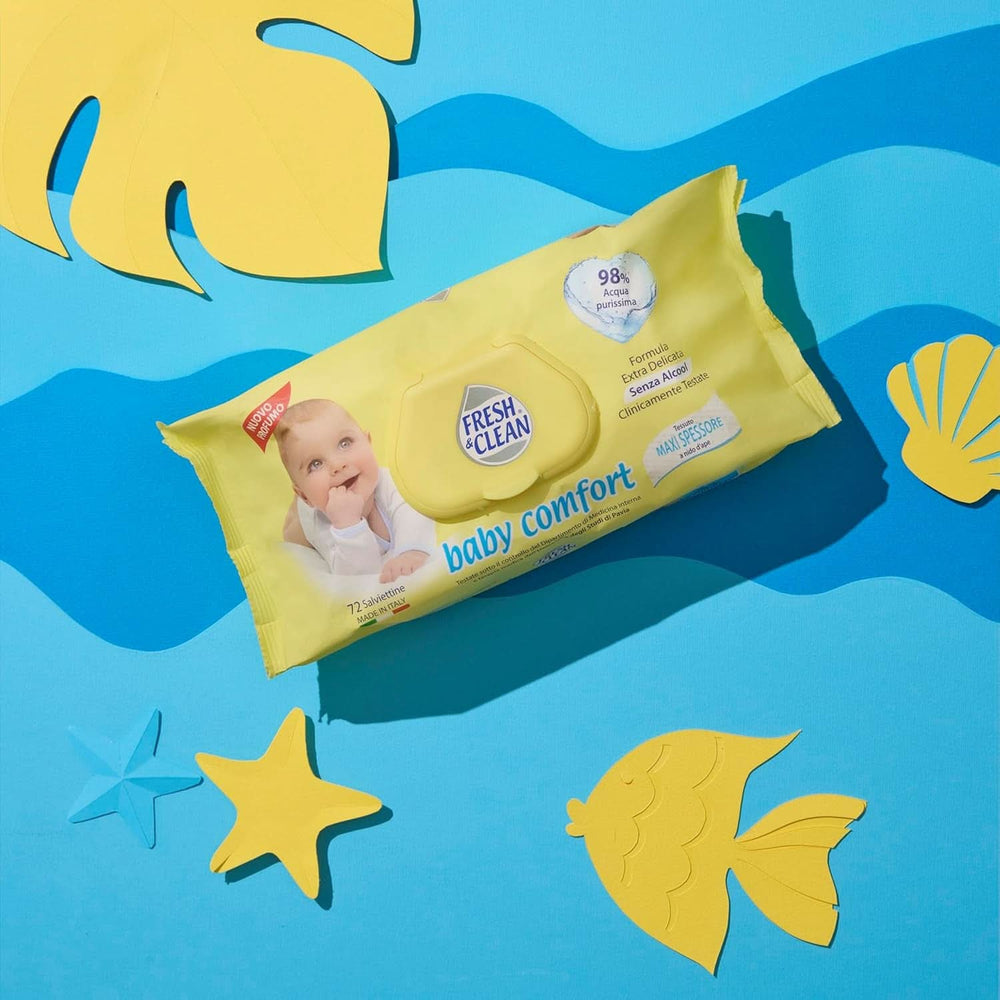 Milleusi Classic Fresh & Clean, Lingettes humides, 72 pcs Lingettes humides pour bébé Naty Shop