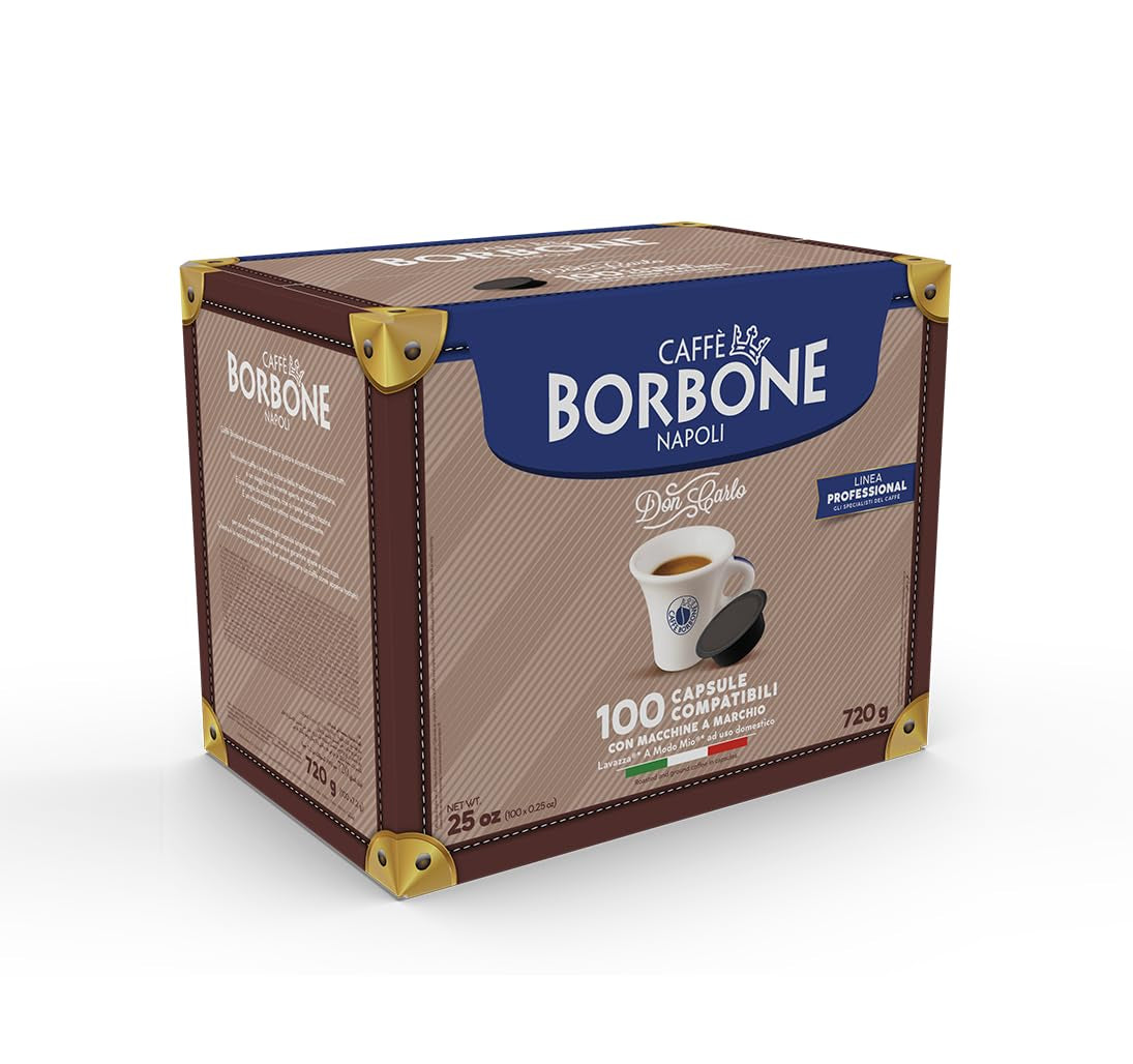 Caffè Borbone Kaffee Kapseln Don Carlo, Blue Mischung - 100 stück - Compatible avec Kaffeemaschinen der Marke Lavazza®* A Modo Mio®*