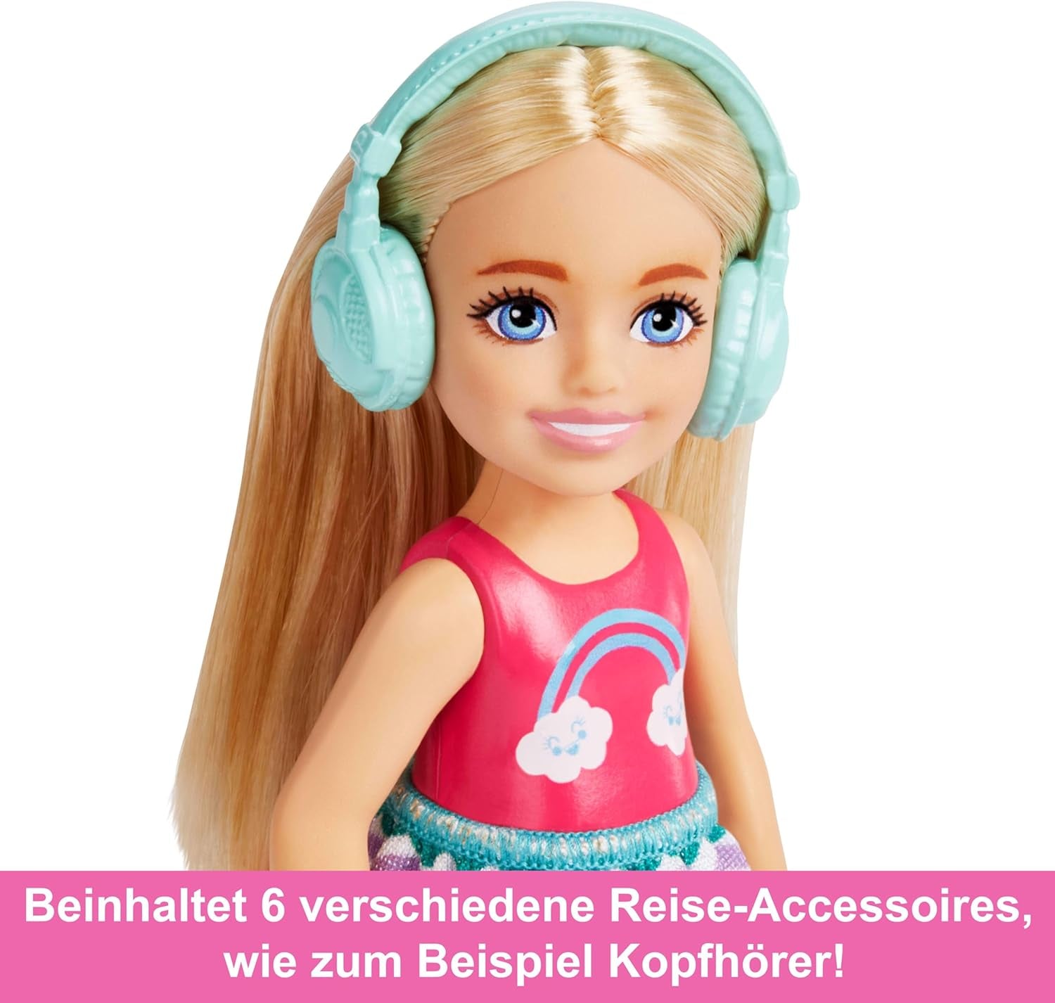 Barbie-Spielzeug, Chelsea-Puppe und Accessoires, Reiseset mit Hündchen und 6 Teilen, einschließlich Hundetragekorb, HJY17