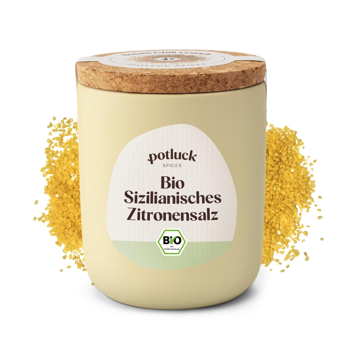 Repas-partage | Bio Sizilianisches Zitronensalz | Gewürzsalz for Fisch, Meeresfruchte, Gemüse, Salad and Dressings | 140g en céramique