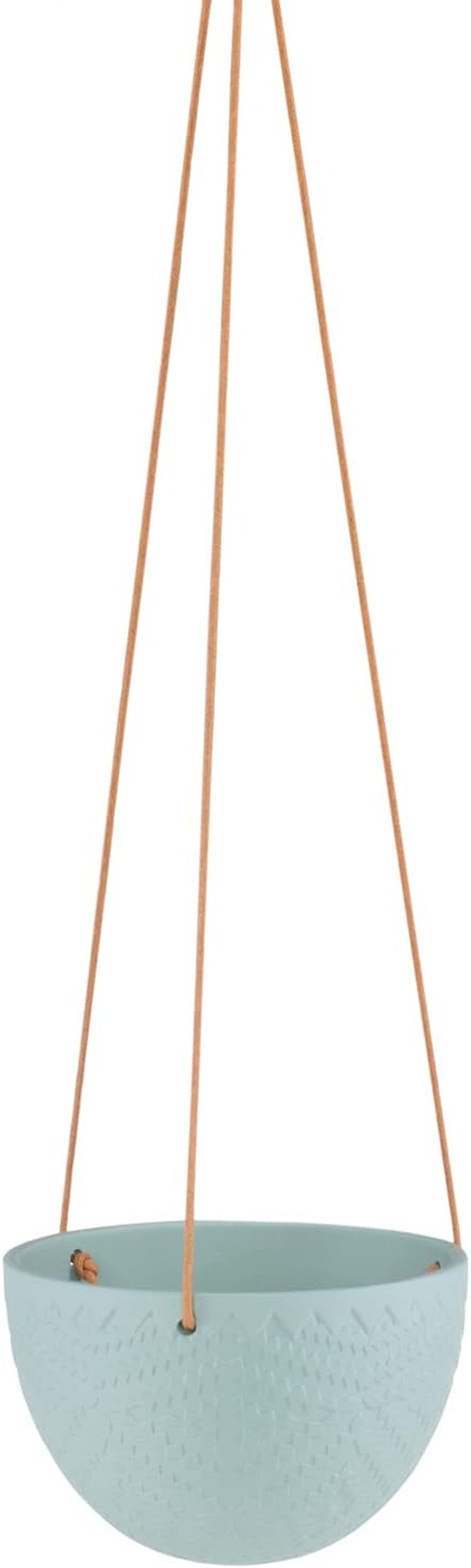 Ghiveci de flori ceramic AmeliaHome, ghiveci suspendat, decorativ Lokai verde mentă