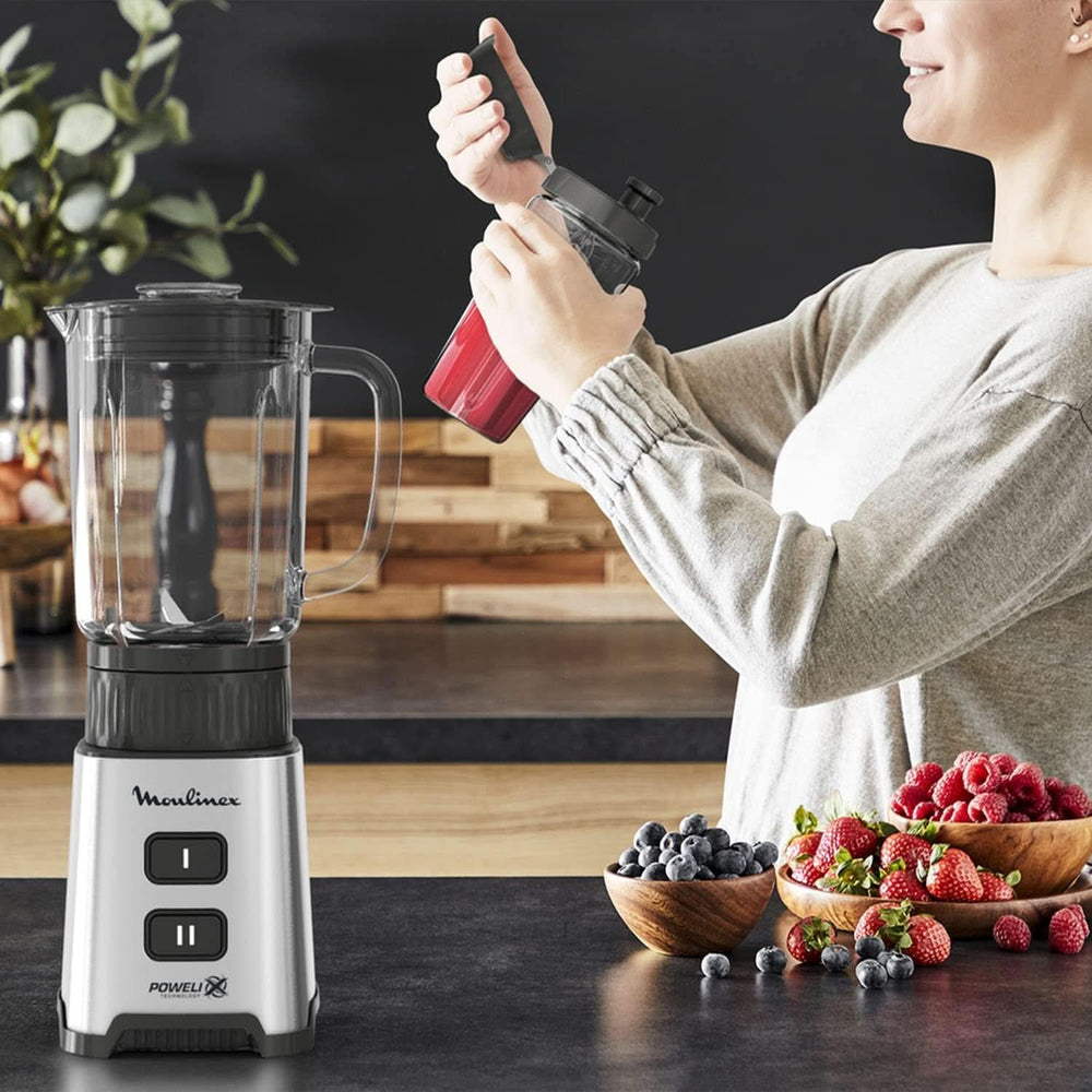 Blender Pulseo LM17GD, 400 W, 4 lames, 700 Ml, récipient Portable 600 Ml cuisine Naty Shop