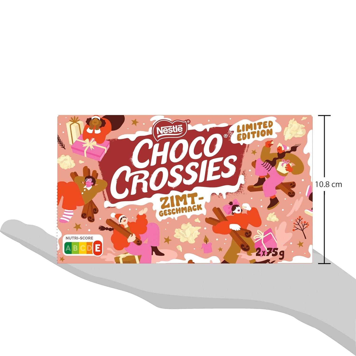 Nestlé Flocons croquants légers à la cannelle et amandes croquantes recouvertes d'un glaçage blanc fondant et d'une saveur de cannelle, paquet de 4 (2 x 75 g chacun)