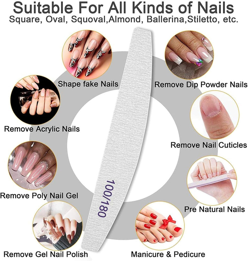 Ensemble de limes à ongles 100/180, limes à ongles en gel, ensemble de limes à ongles, lime à ongles, lime à ongles en gel, pour ongles en gel, manucure pédicure, animaux de compagnie (5 pièces, 5 styles)