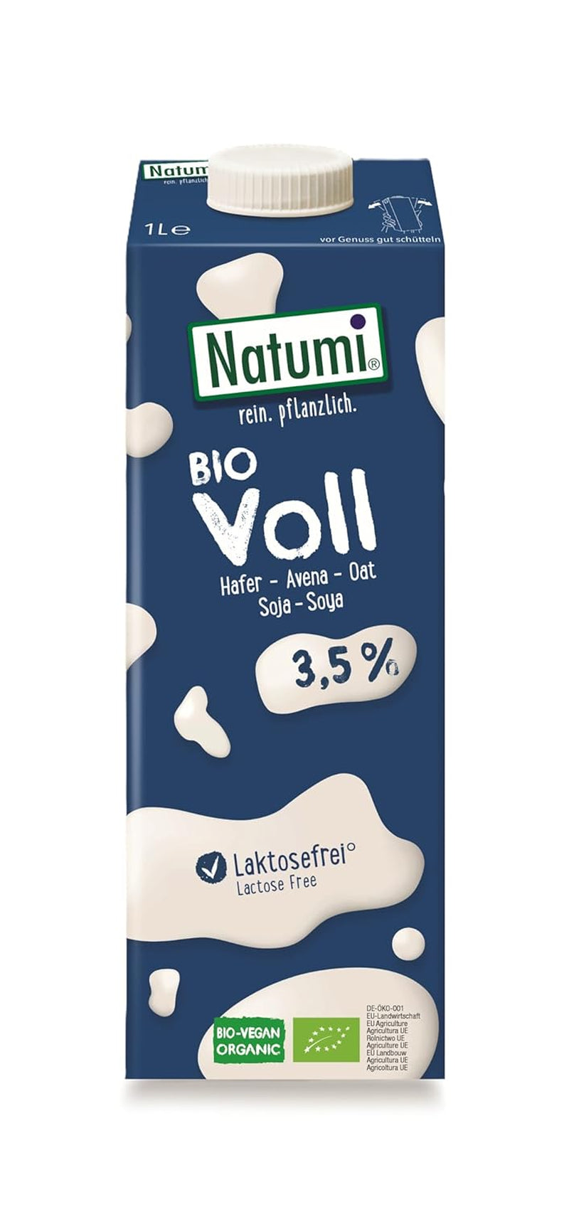 Natumi Bio Hafer Barista, 8 x 1L - Sans lactose, Aufschäumbar, Barista-Style, Bio, Hergestellt mit deutschem Hafer, Vegan, Milchfreie milchfreie Alternative