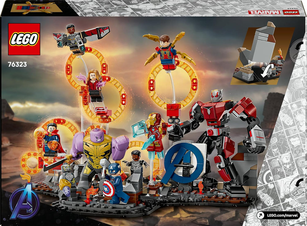 LEGO ǀ Marvel Avengers : Endgame Letzter Showdown - Jeu de construction avec 10 figurines, avec Captain America, Iron Man, Black Panther et Dr. Strange - Créations créatives pour jeunes et filles 76323