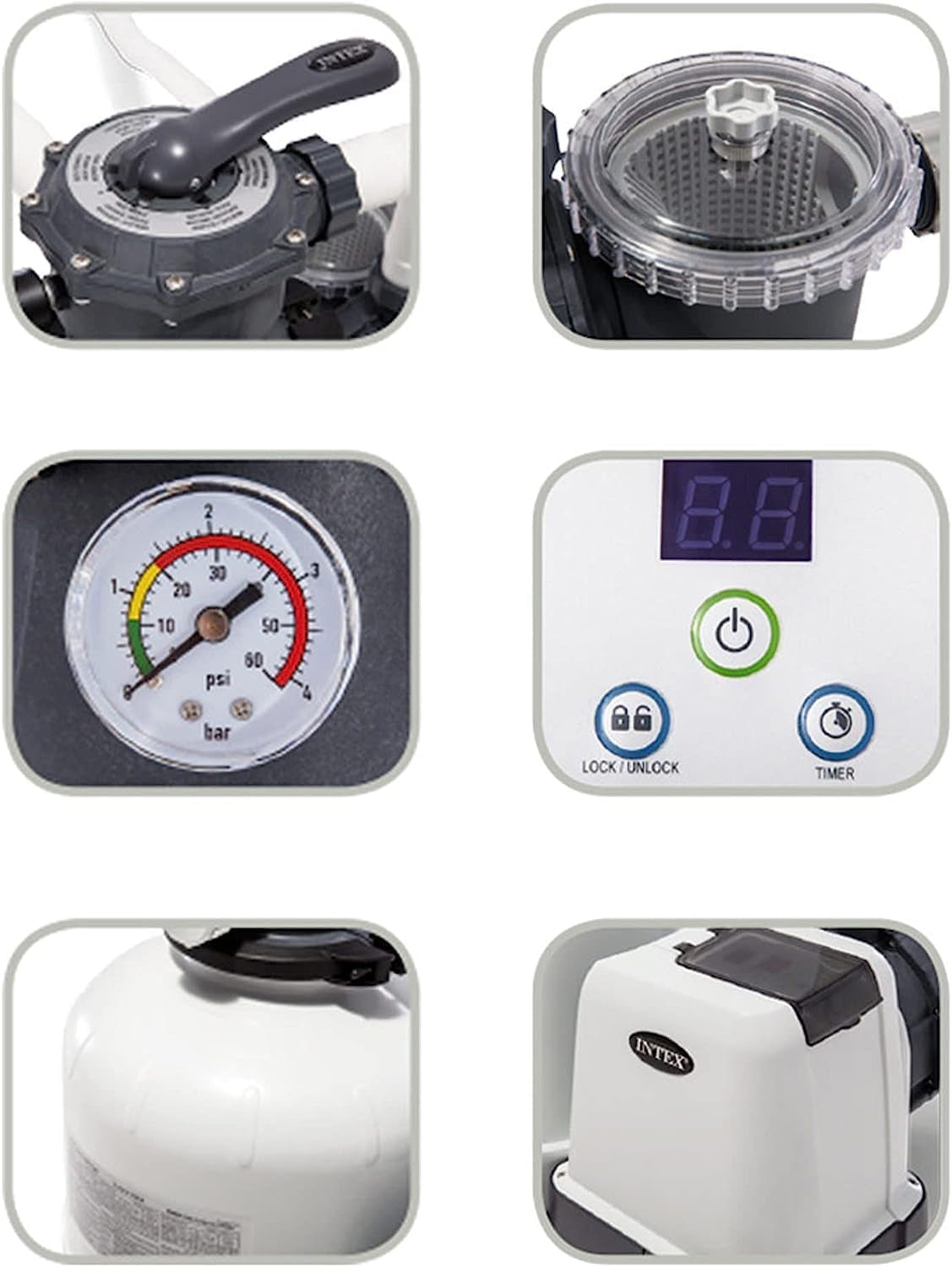 Système de filtre à sable Intex Krystal Clear 7,9 m³ pour piscines jusqu'à 36 000 l 26646