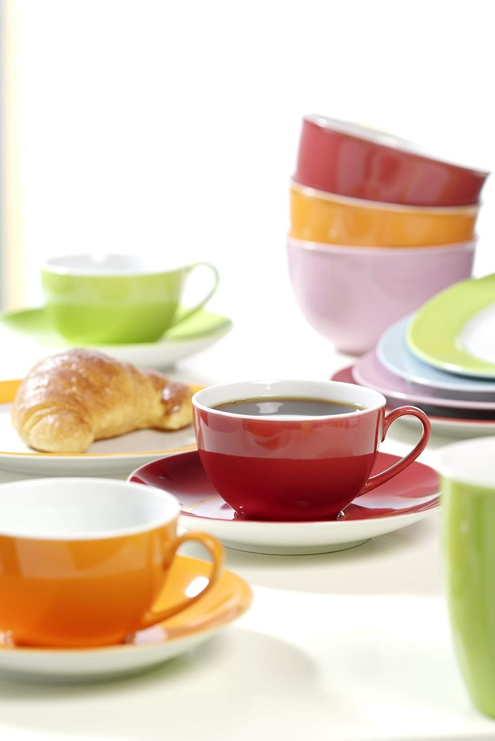 Ritzenhoff & Breker Doppio Service à Café, 12 Pièces, Porcelaine, Rouge