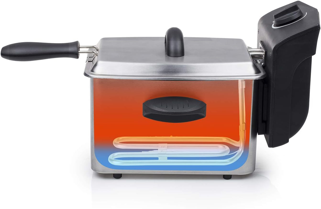 Friteuse Tristar en acier inoxydable - Avec une capacité de 2 litres, fonction zone froide et thermostat réglable jusqu'à 190°C, FR-6919, argent Électroménager Naty Shop