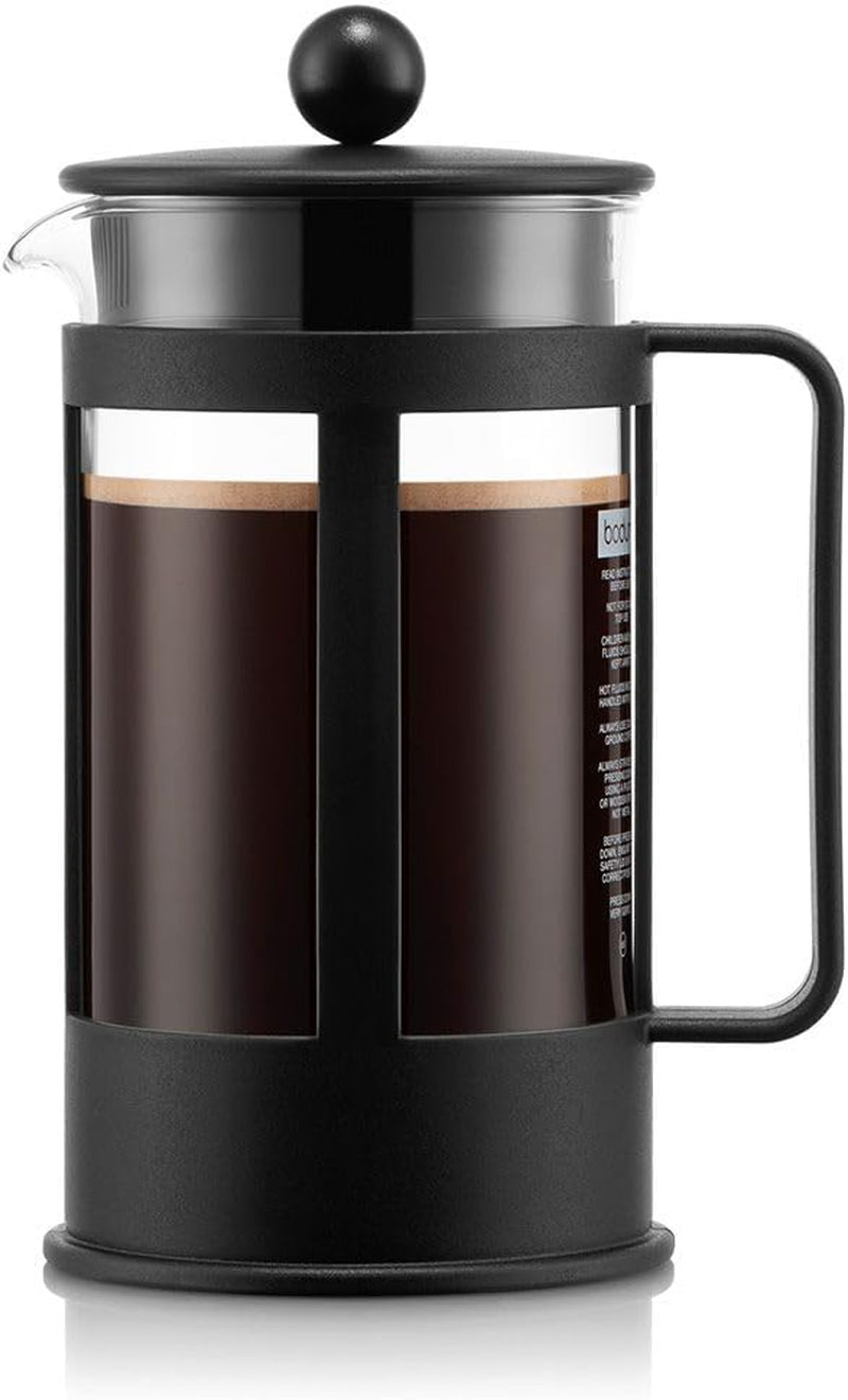 Cafetière Bodum Kenya - 350 ml / 3 tasses - Presse française manuelle en verre borosilicate et acier inoxydable - Passe au lave-vaisselle - Fabriquée au Portugal