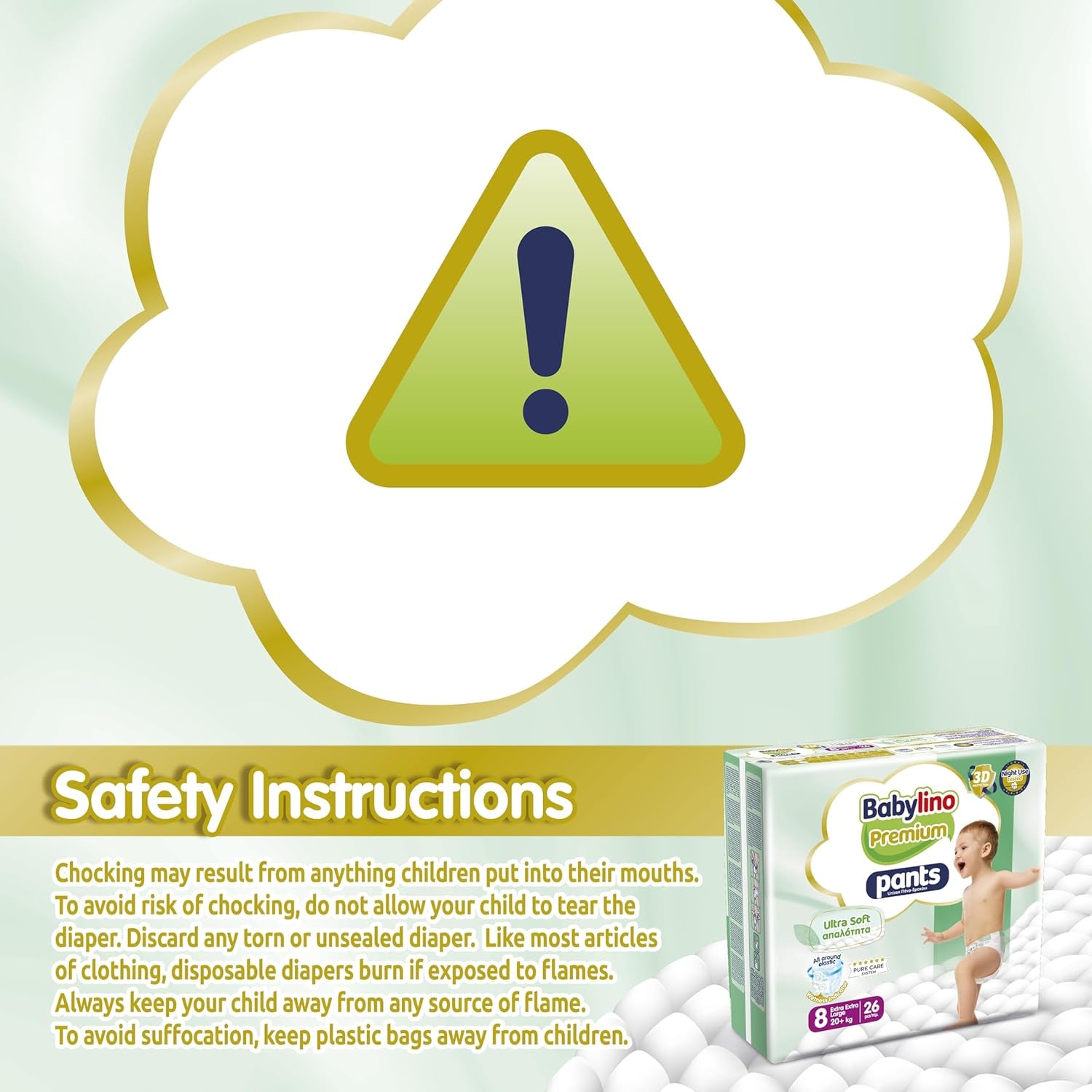 Pantalon Premium taille 8 avec filtre ultra doux, XXL (20+ kg), 104 pièces