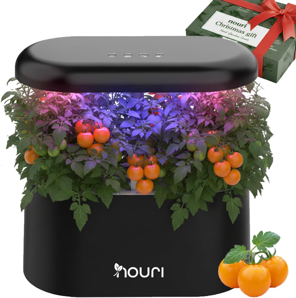 Nouveau pont 7 + basilic héritage | Jardin intelligent pour les cuisiniers à domicile | Système de culture hydroponique | Lampes de culture LED | Kit de jardinage d'herbes aromatiques d'intérieur pour les amateurs de plantes et les jardiniers, blanc