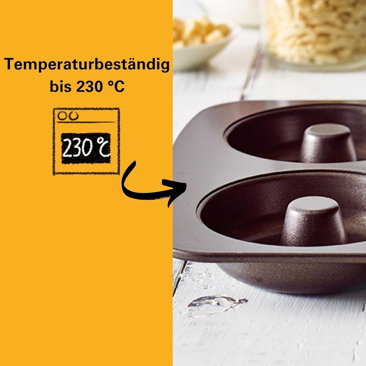Birkmann, Easy Baking, Donutblech, Backform Für 6 Donuts, Mit Hochwertiger Antihaftbeschichtung, Ø 9 Cm, Mit Rezept, 881631 Moules et plaques pour la cuisson Naty Shop