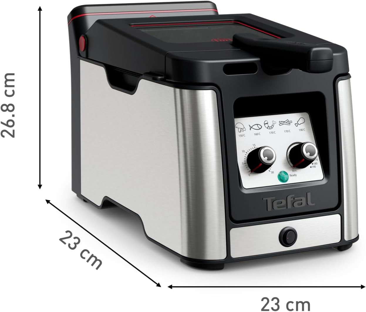 Friteuse Tefal FR600D Clear Duo, friture avec moins de fumée et d'odeurs, capacité 1,2 kg, thermostat, minuterie, grande fenêtre de visualisation sans buée Électroménagers Naty Shop