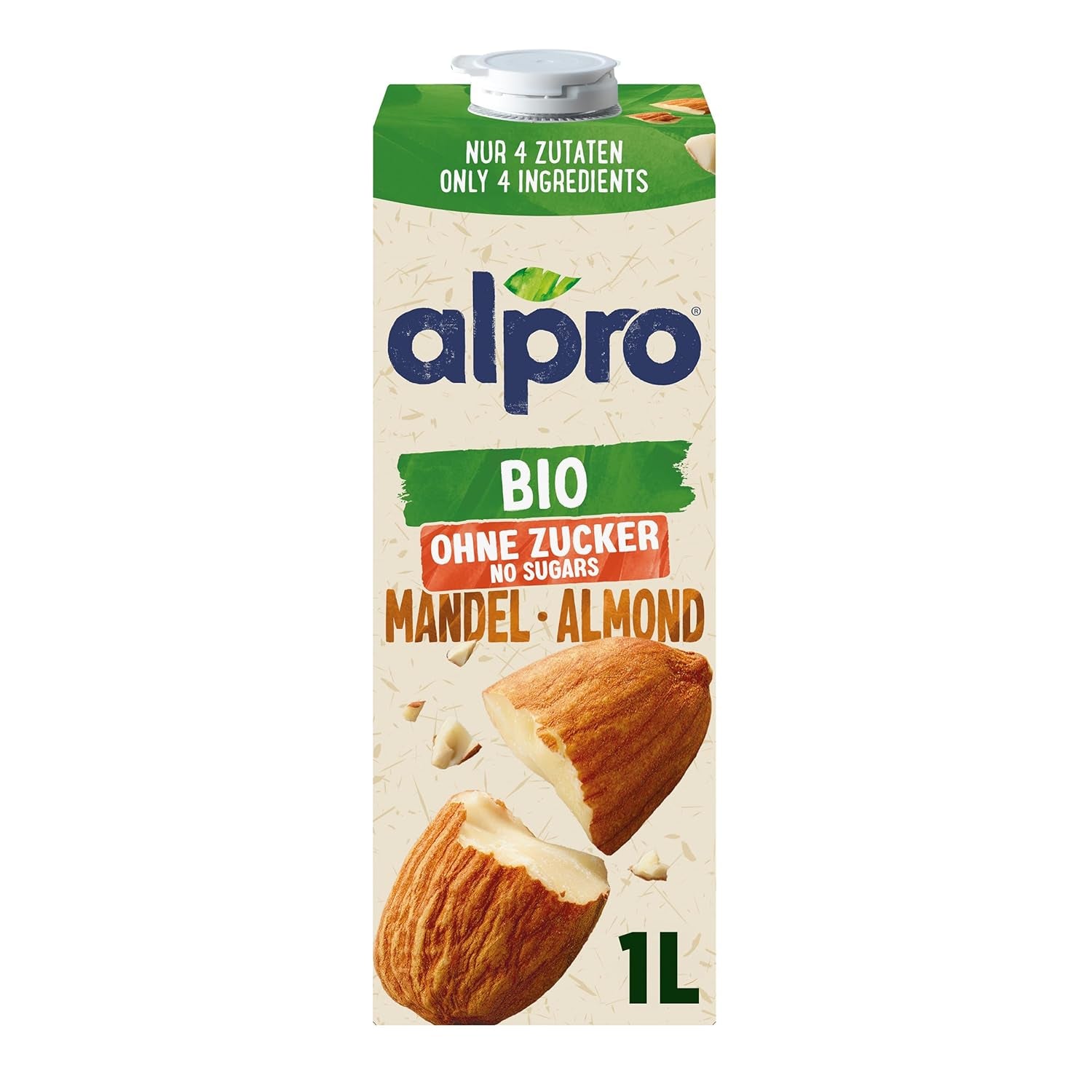Alpro Bio Mandeldrink sans Zucker – 8 x 1 l