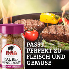 Block House Zaubergewürzsalz, Gewürzmischung für Fleisch, Fisch and Gemüse in Restaurantqualität, 280g Dose mit Streuaufsatz