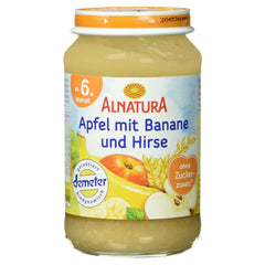 Bio Apfel Mit Banane Und Hirse, Ab Dem 6. Monat, 190 G Naty Shop Titre par défaut