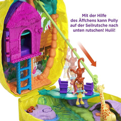 Polly Pocket GKJ64 - Cutie de buzunar cu ananas, portabilă, cu 8 funcții distractive, păpușile Polly și Purple, 2 accesorii și foaie de autocolante; jucărie pentru copii de 4 ani și peste Papusi Naty Shop
