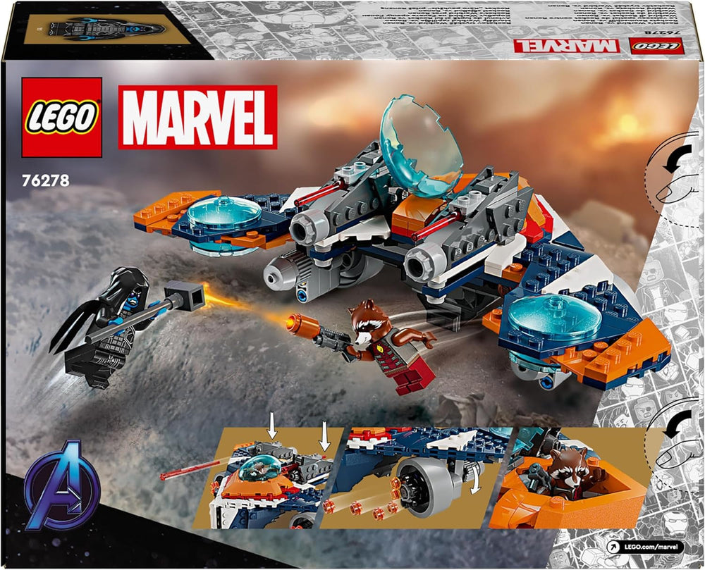 LEGO Marvel Rockets Vaisseau spatial contre. Ronan Ensemble de vaisseau spatial à construire Les Gardiens de la Galaxie Figurine de super-héros Jouet Cadeau pour garçons et filles de 8 ans 76278 Jeux de construction Besuche den LEGO-Store