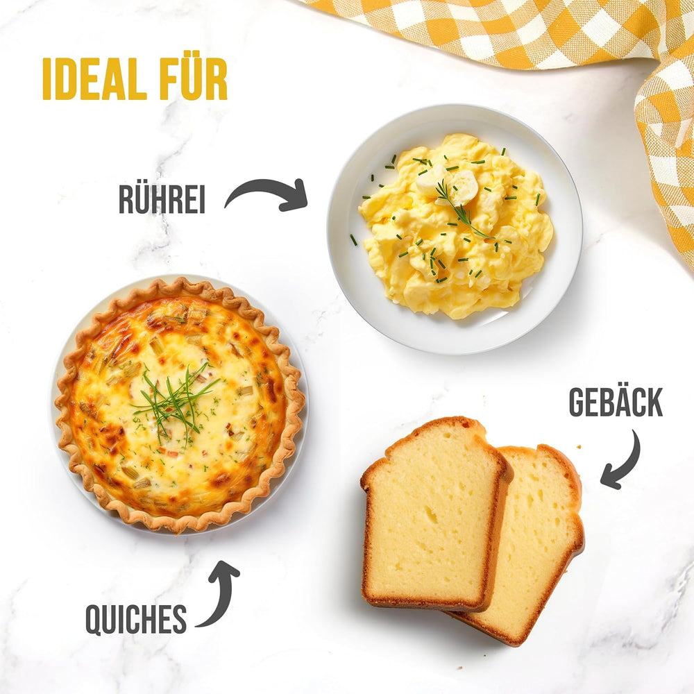 EASY YUMMY - Vollei-Eipulver (1000g = 80 Eier) aus Regionalen Niederländischen Freiland-Eiern | mythe 1-Ei-Messlöffel | Wiederverschließbarer Beutel, longue Haltbarkeit | Rührei, Cuisines, Backen | 100% eux