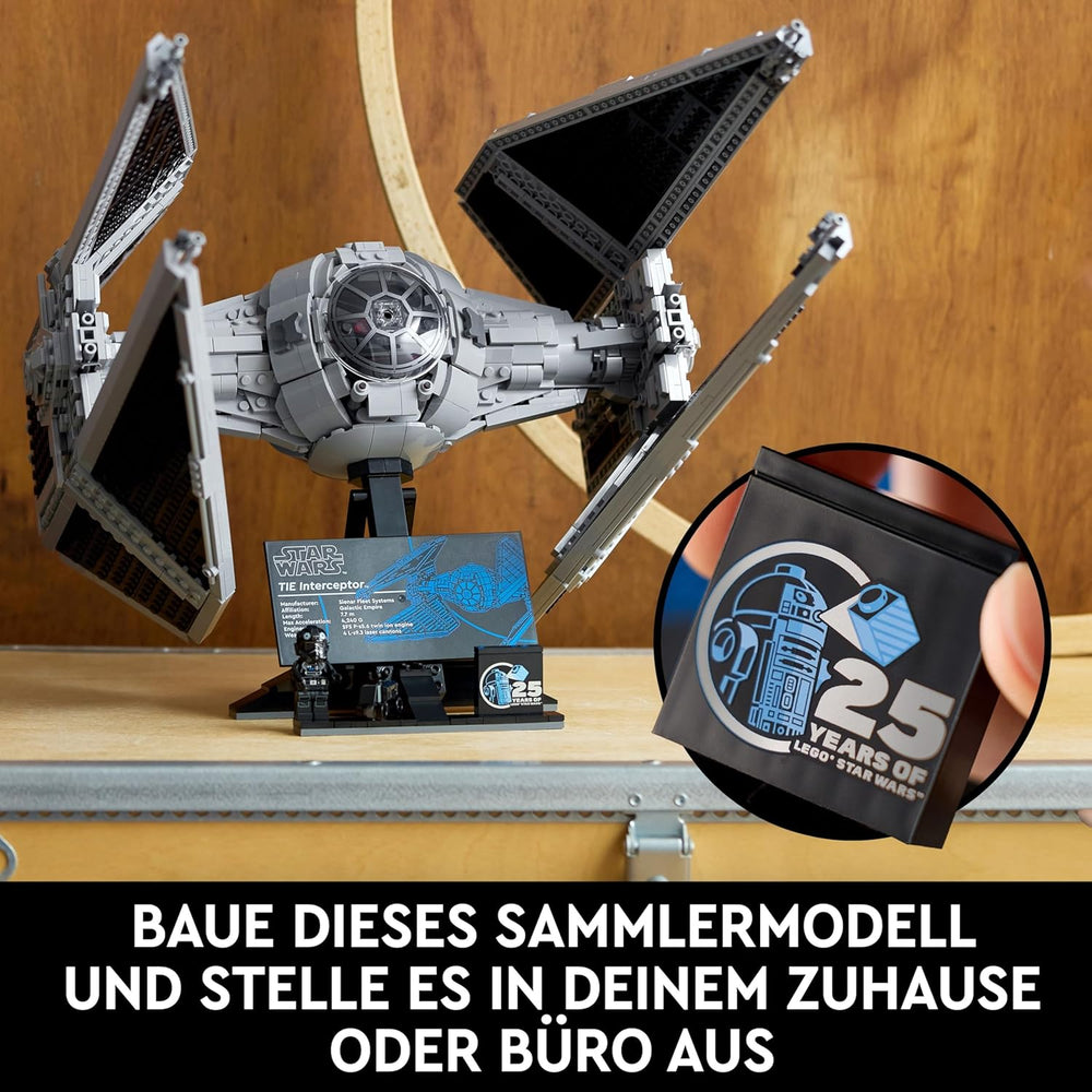 LEGO Star Wars TIE-Abfangjäger, ensemble créatif dans la série Ultimate Collector pour enfants, modèle d'un modèle de pierre de taille, cadeau pour les fans, ensemble de pièces, UCS-Set 75382