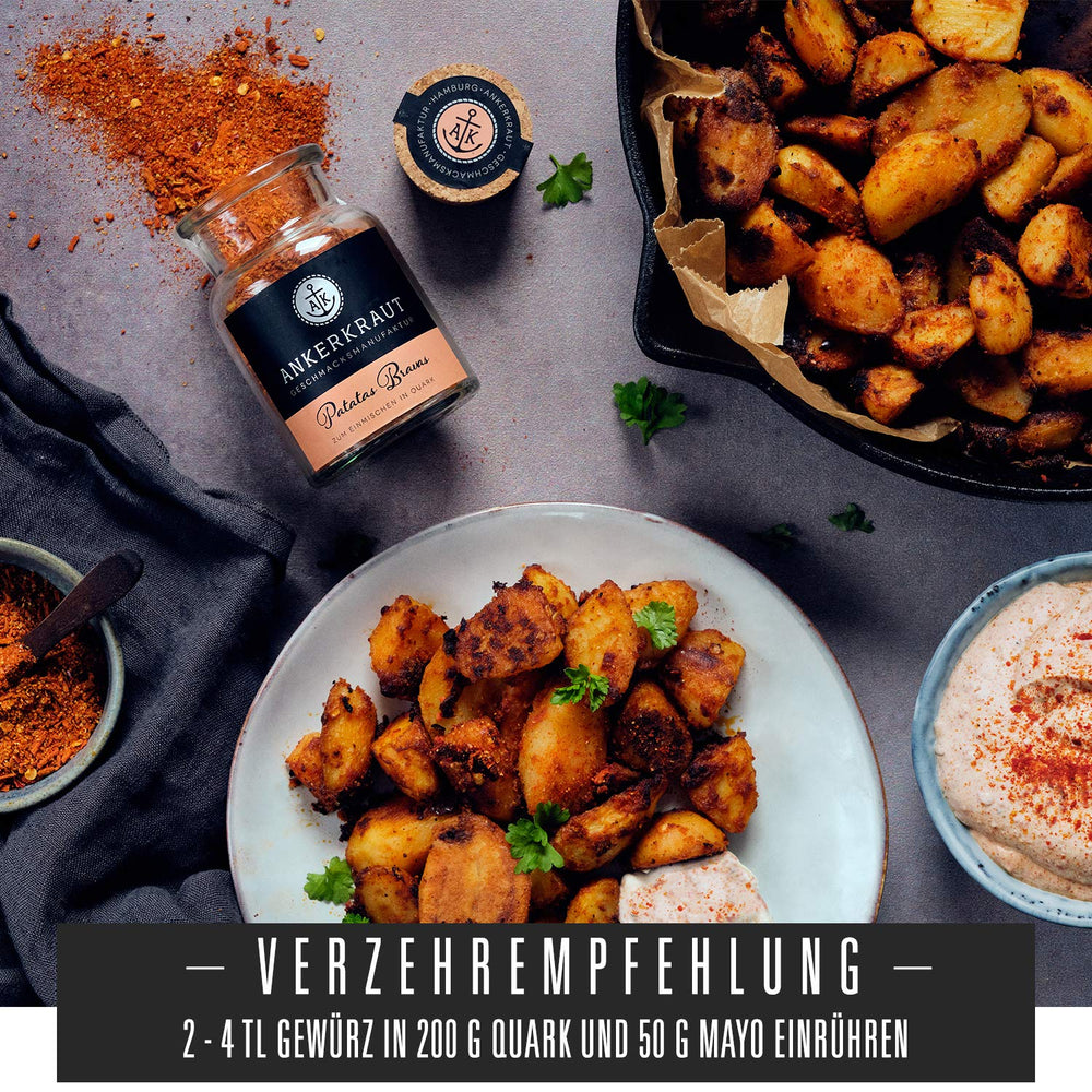 Ankerkraut Patatas Bravas, Gewürzmischung für Spanish Kartoffelwürfel, 90g dans un verre en liège