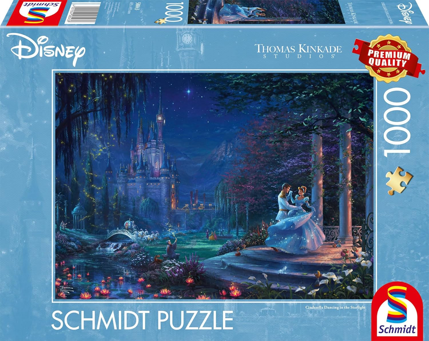 Schmidt Spiele 58043 Thomas Kinkade Disney Cendrillon dansant à la lumière des étoiles Puzzle coloré 1000 pièces Naty Shop Titre par défaut