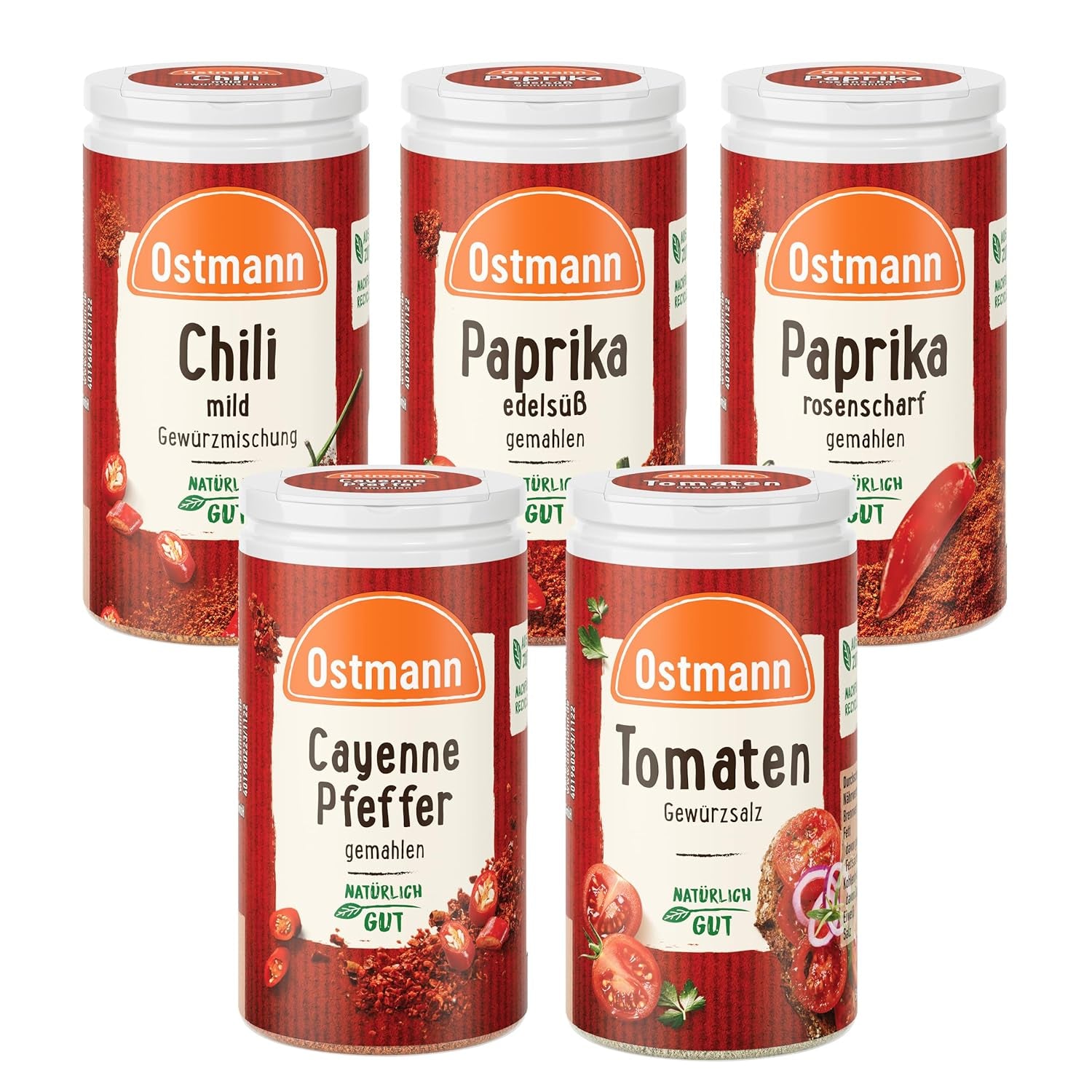 Ostmann Gewürze - gefülltes Gewürzregal mit 21 Gewürzdosen | Set aus Gewürze, Kräuter, Gewürzmischungen | zum Aufhangen | pour la Schranktür | Mange : 1 pièce