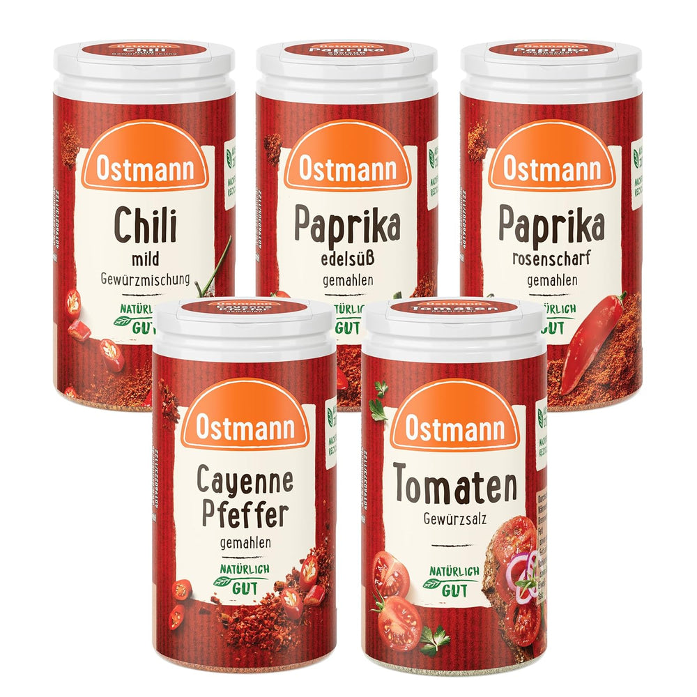 Ostmann Gewürze - gefülltes Gewürzregal mit 21 Gewürzdosen | Set aus Gewürze, Kräuter, Gewürzmischungen | zum Aufhangen | pour la Schranktür | Mange : 1 pièce