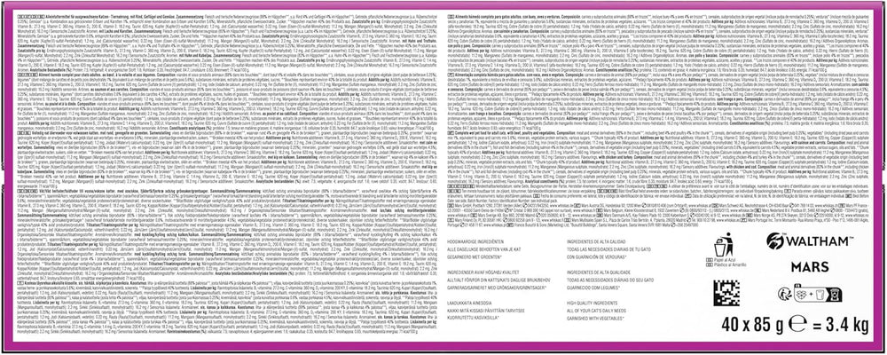 WHISKAS TASTY MIX Nassfutter en Sauce pour Katzen 40 x 85g Chef's Choice