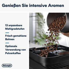 De'Longhi Magnifica Evo Next - Perfetto Espressor complet automat cu spumator de lapte LatteCrema, 13 băuturi cu o singură atingere, aparat de cafea și cappuccino, ecran tactil color, titan (ECAM312.80.TB)