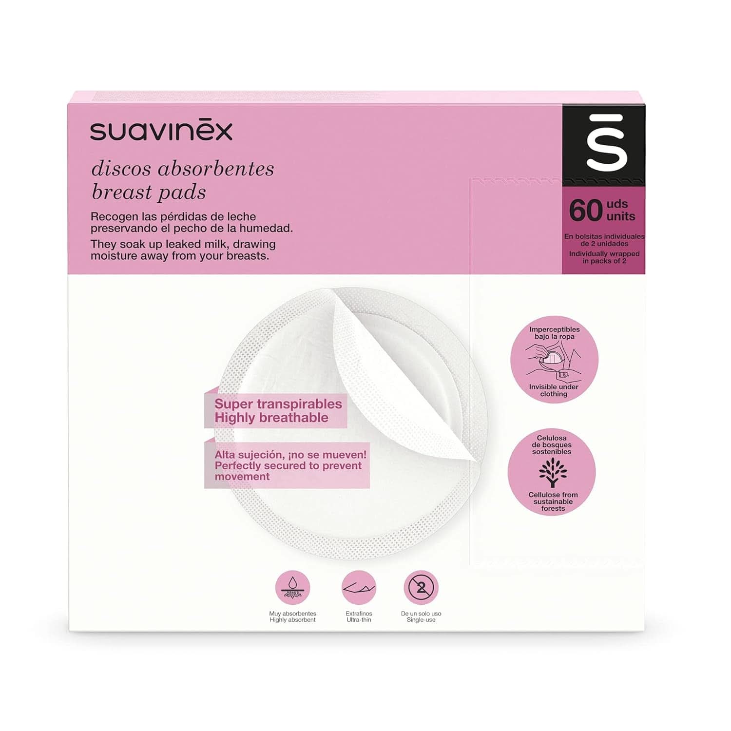 Suavinex 3182126 - Tampon d'allaitement pack de 60 Accessoires Alimentation et Allaitement Bebe Naty Shop